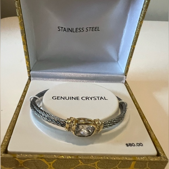 Women’s stainless steel bracelet with crystal - Picture 2 of 6